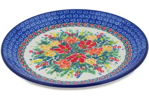 10" Dinner Plate - Red And Yellow Flowers