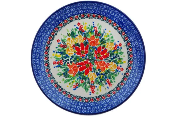 10" Dinner Plate - Red And Yellow Flowers