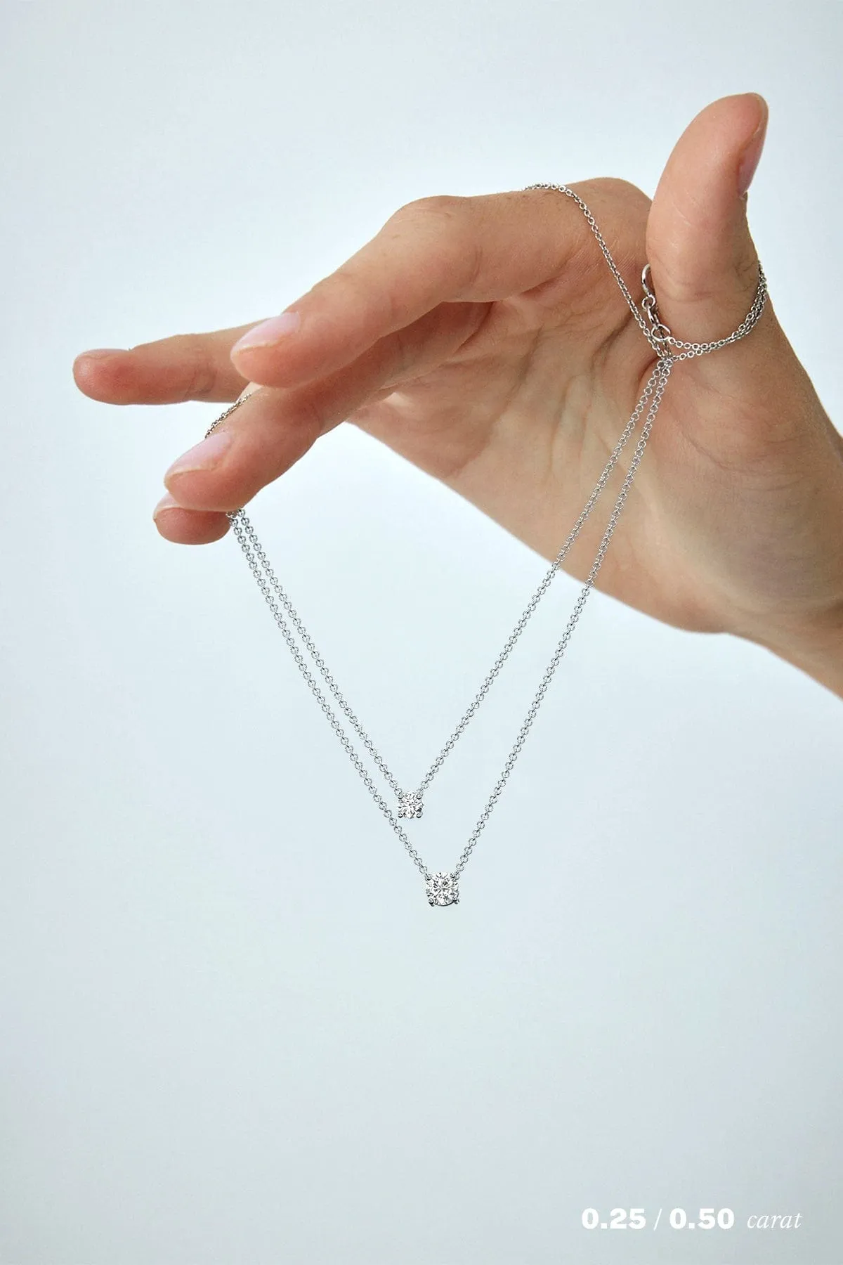 1/2 carat Round Floating Diamond Necklace