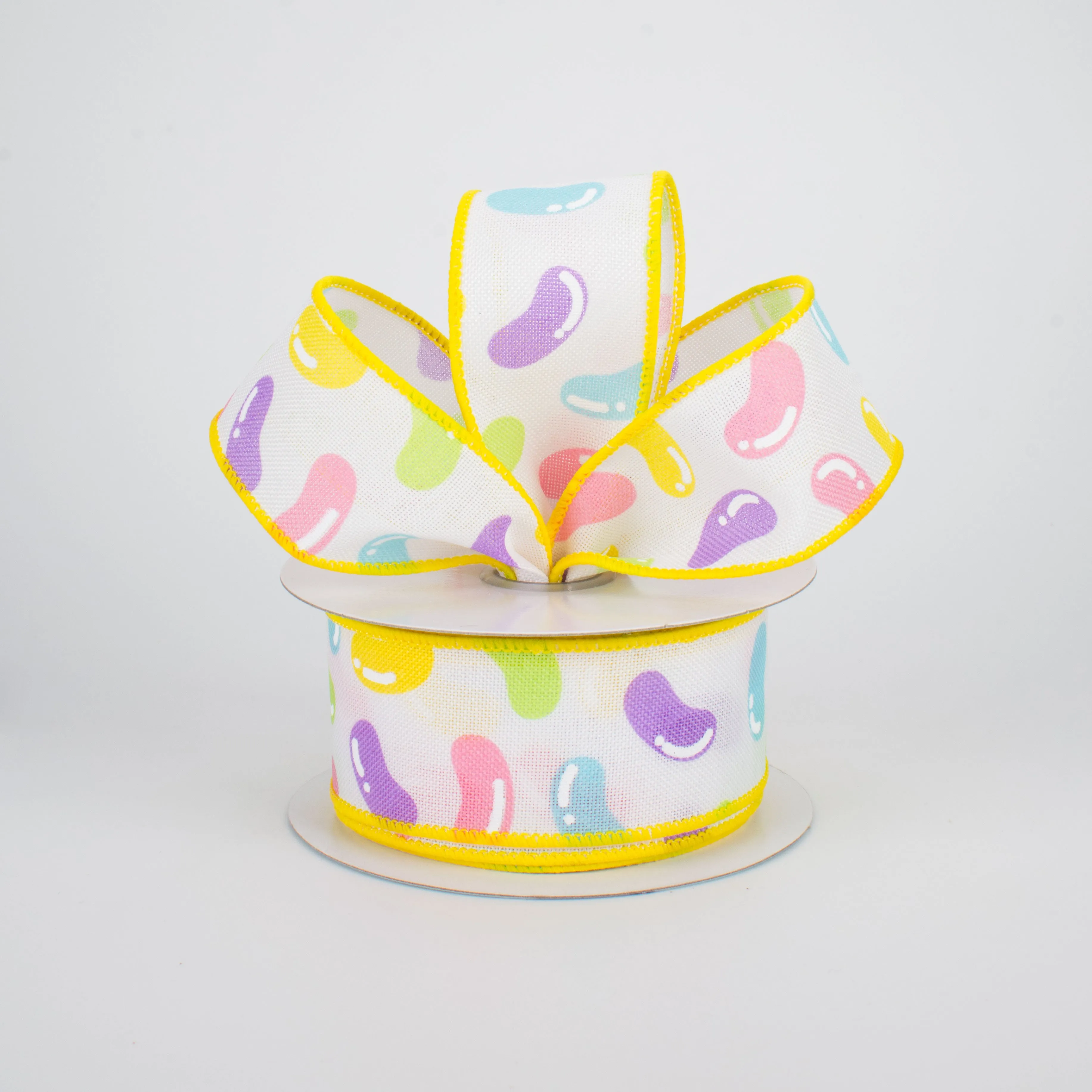 1.5" Jelly Beans Ribbon: White (10 Yards)