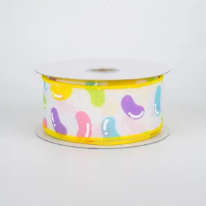 1.5" Jelly Beans Ribbon: White (10 Yards)