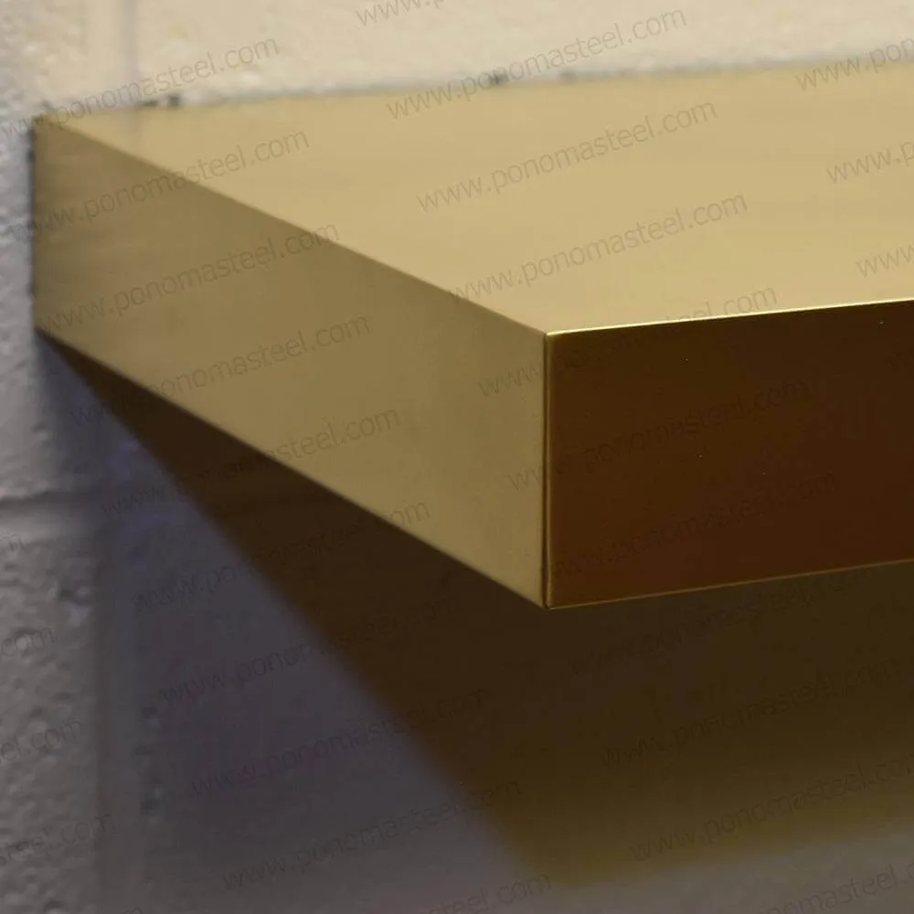 18"x10"x1.5" (cm.46x25.4x3.8) brushed stainless steel floating shelf