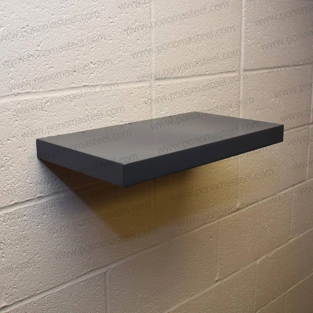18"x10"x1.5" (cm.46x25.4x3.8) brushed stainless steel floating shelf