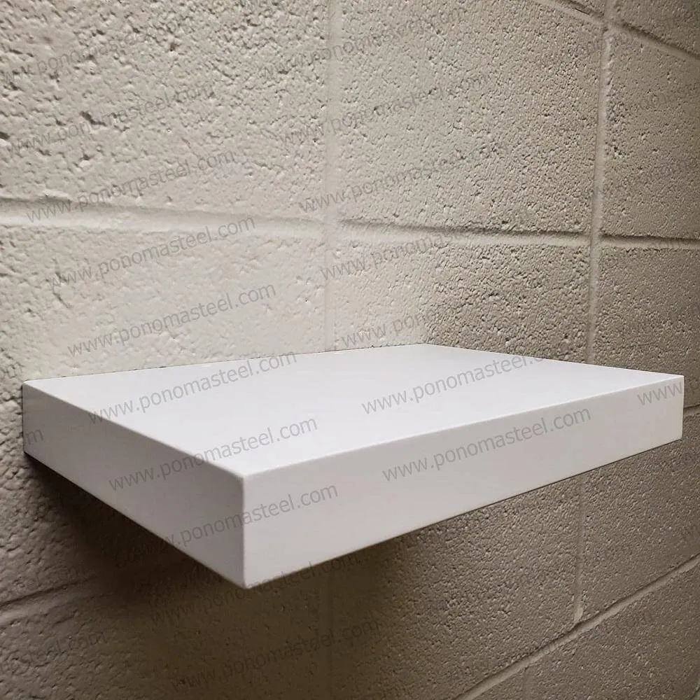 18"x10"x1.5" (cm.46x25.4x3.8) brushed stainless steel floating shelf