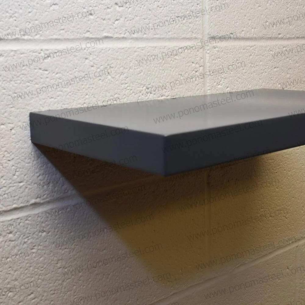 18"x10"x1.5" (cm.46x25.4x3.8) brushed stainless steel floating shelf