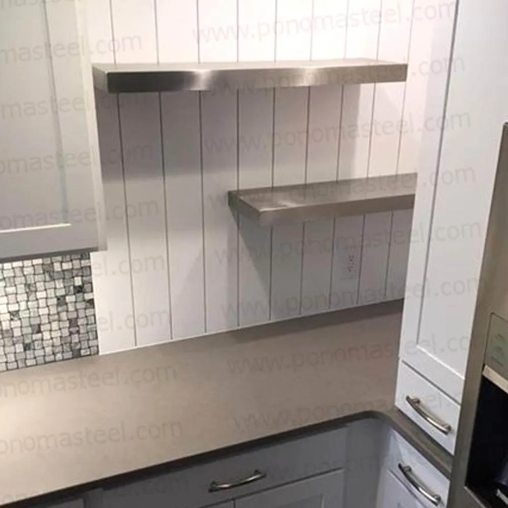 18"x10"x1.5" (cm.46x25.4x3.8) brushed stainless steel floating shelf
