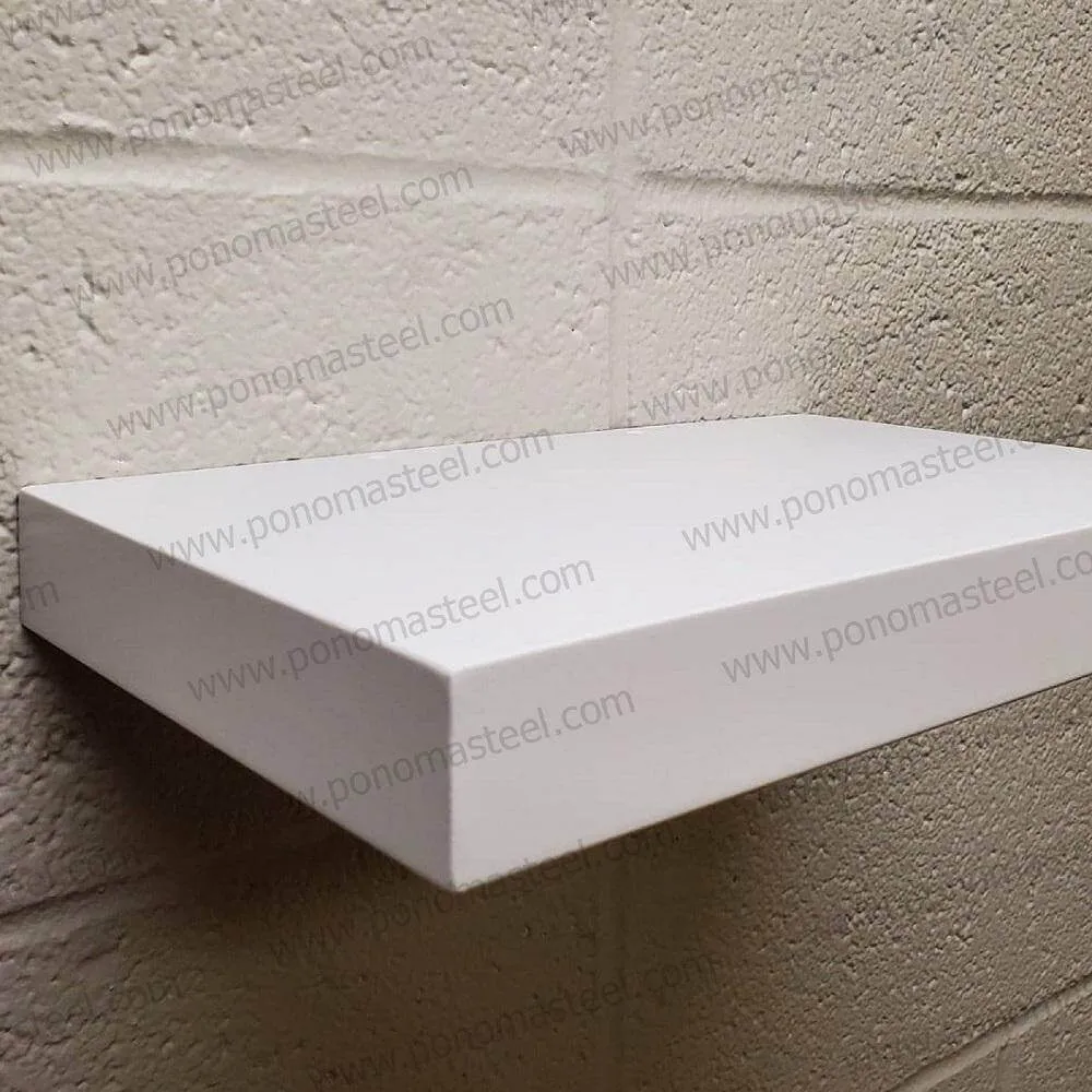 18"x10"x1.5" (cm.46x25.4x3.8) brushed stainless steel floating shelf