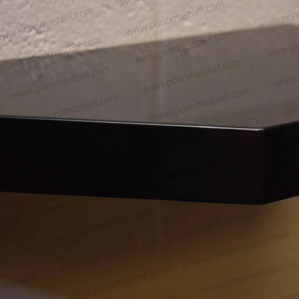 18"x10"x1.5" (cm.46x25.4x3.8) brushed stainless steel floating shelf