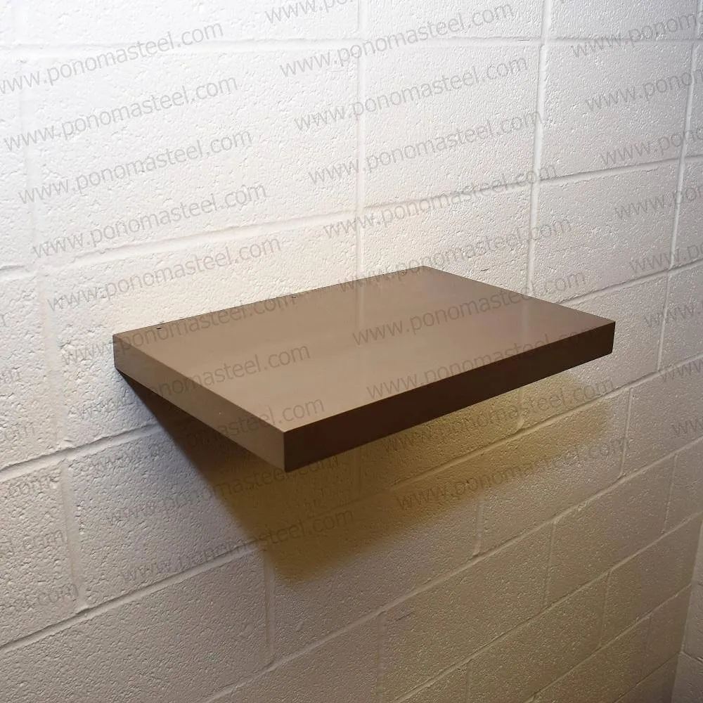 18"x10"x1.5" (cm.46x25.4x3.8) brushed stainless steel floating shelf
