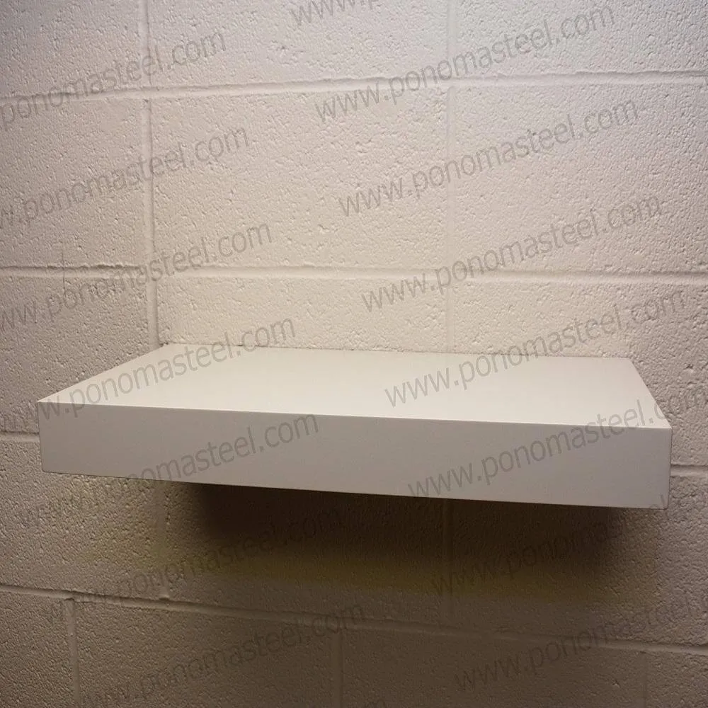 18"x10"x1.5" (cm.46x25.4x3.8) brushed stainless steel floating shelf