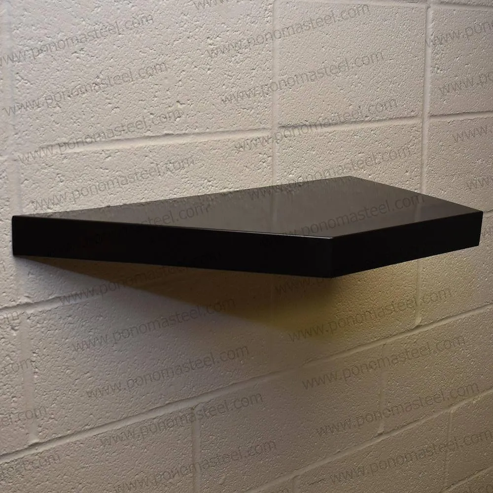 18"x10"x1.5" (cm.46x25.4x3.8) brushed stainless steel floating shelf