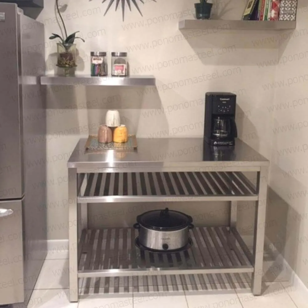 18"x10"x1.5" (cm.46x25.4x3.8) brushed stainless steel floating shelf