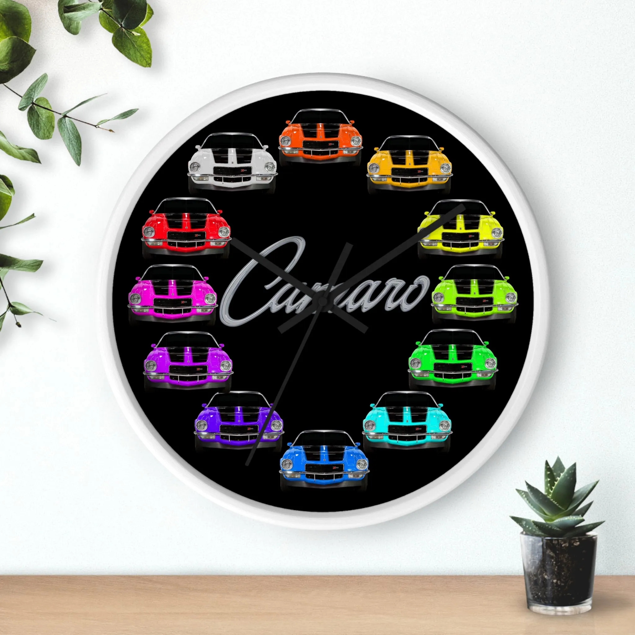 1970 Wall clock Gift Decor Classic Muscle Gift,hot rod,car, Black background