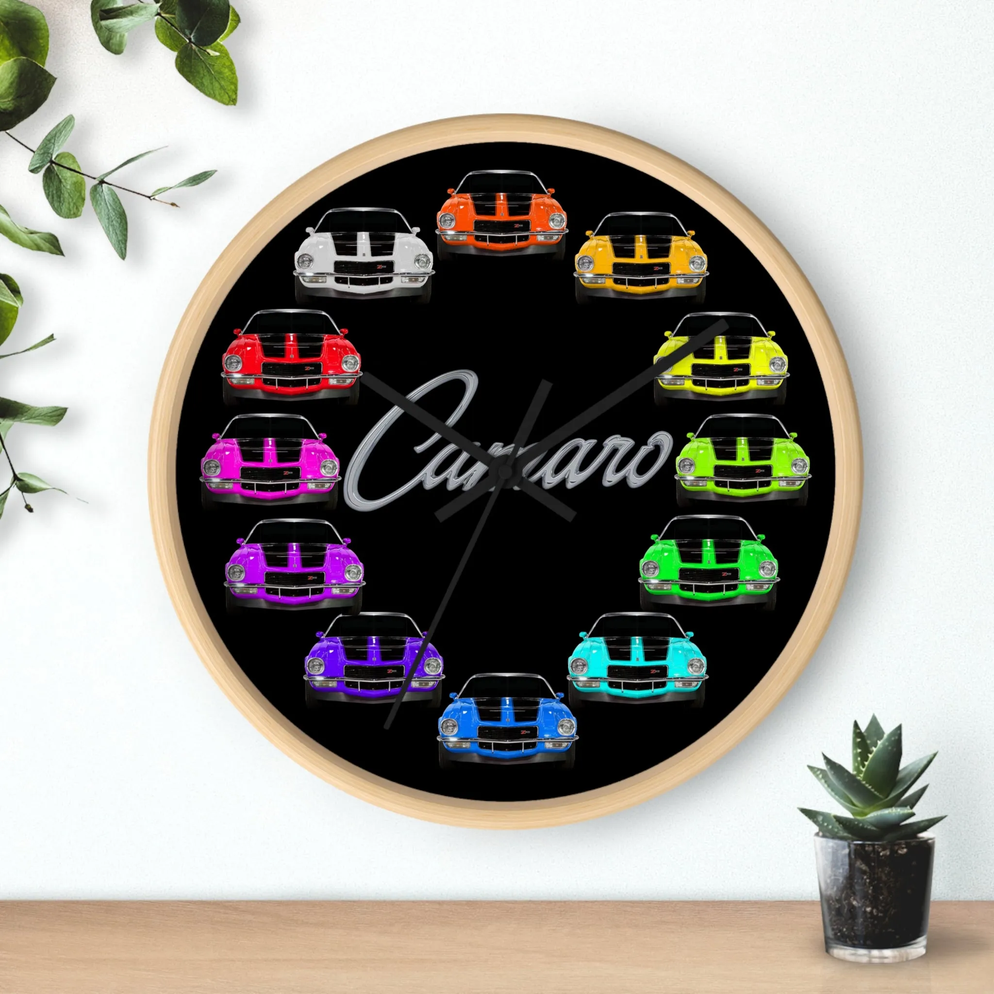 1970 Wall clock Gift Decor Classic Muscle Gift,hot rod,car, Black background