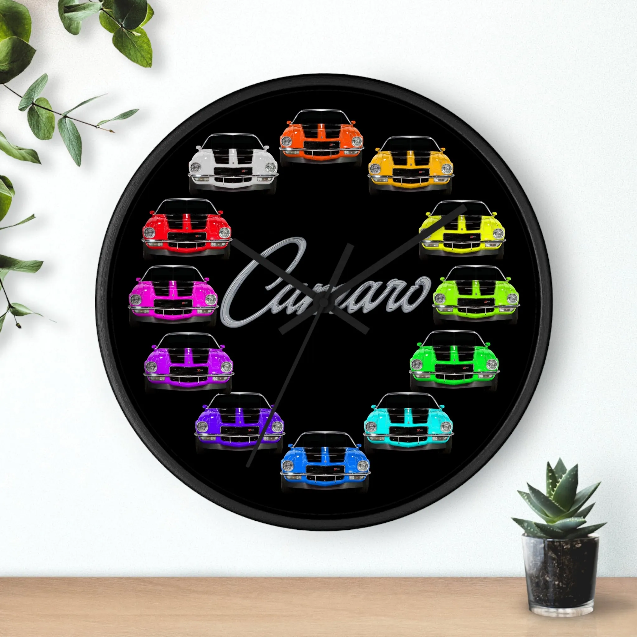 1970 Wall clock Gift Decor Classic Muscle Gift,hot rod,car, Black background