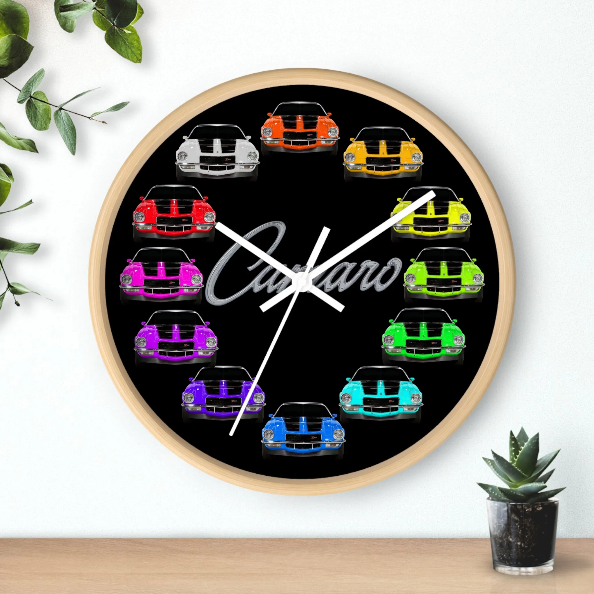 1970 Wall clock Gift Decor Classic Muscle Gift,hot rod,car, Black background