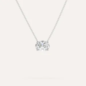 2 carat Oval Floating Diamond Necklace