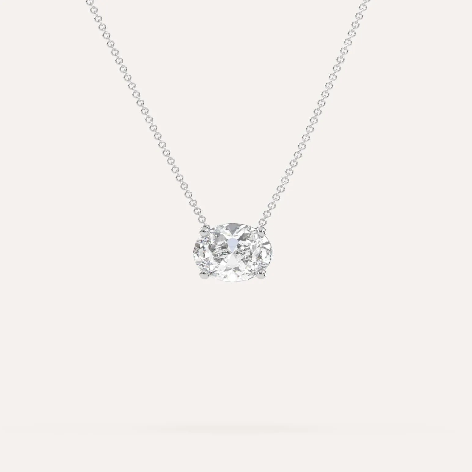 2 carat Oval Floating Diamond Necklace