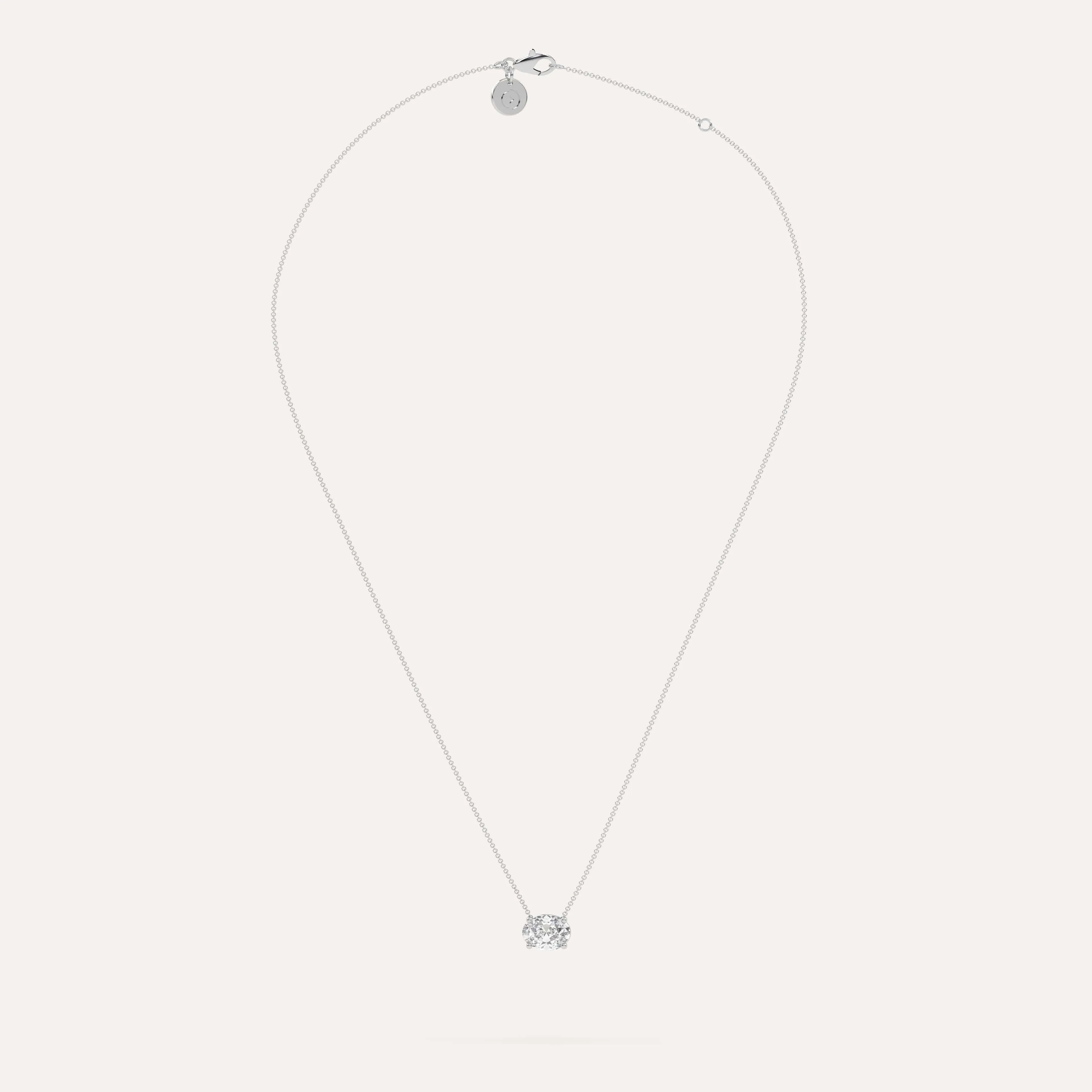 2 carat Oval Floating Diamond Necklace