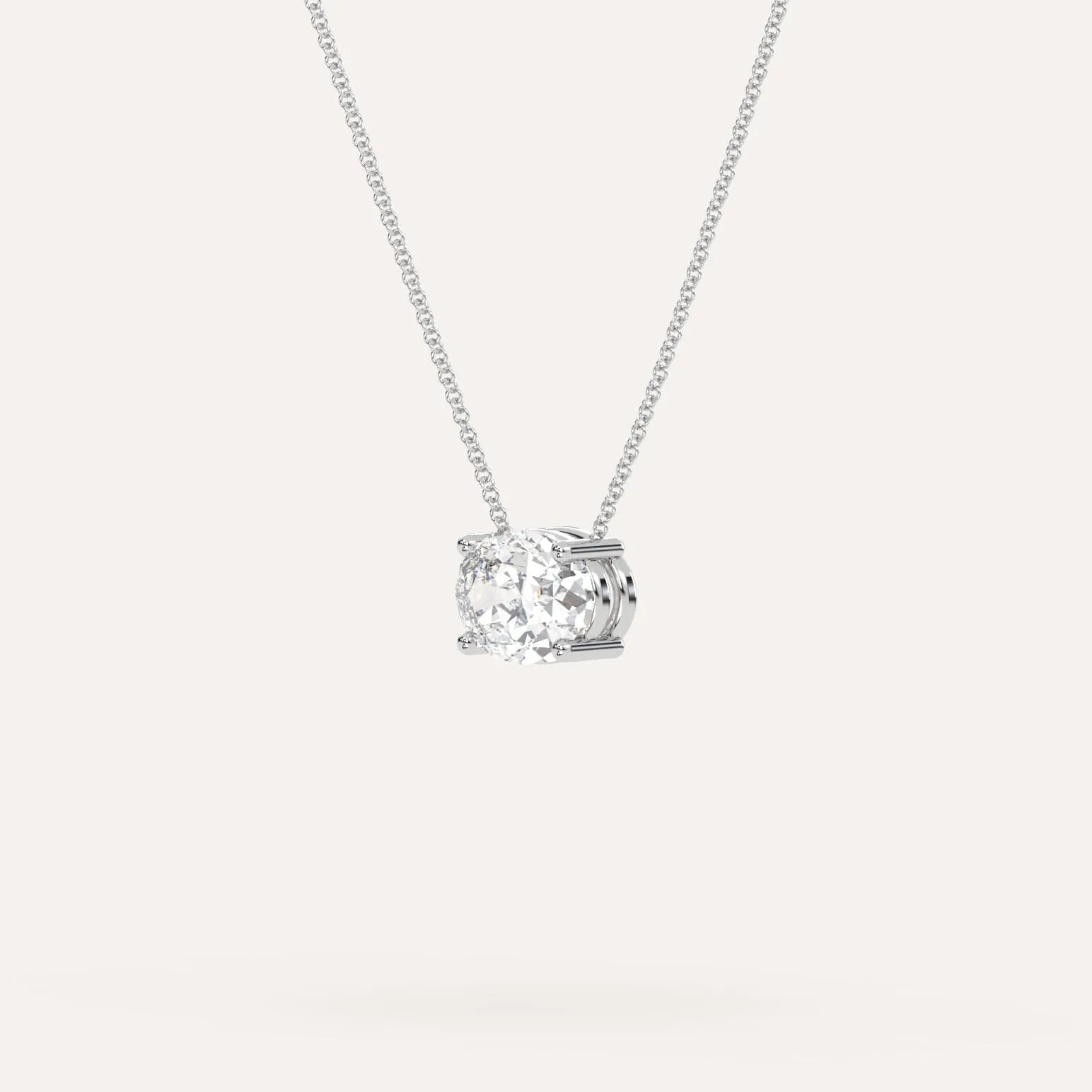 2 carat Oval Floating Diamond Necklace