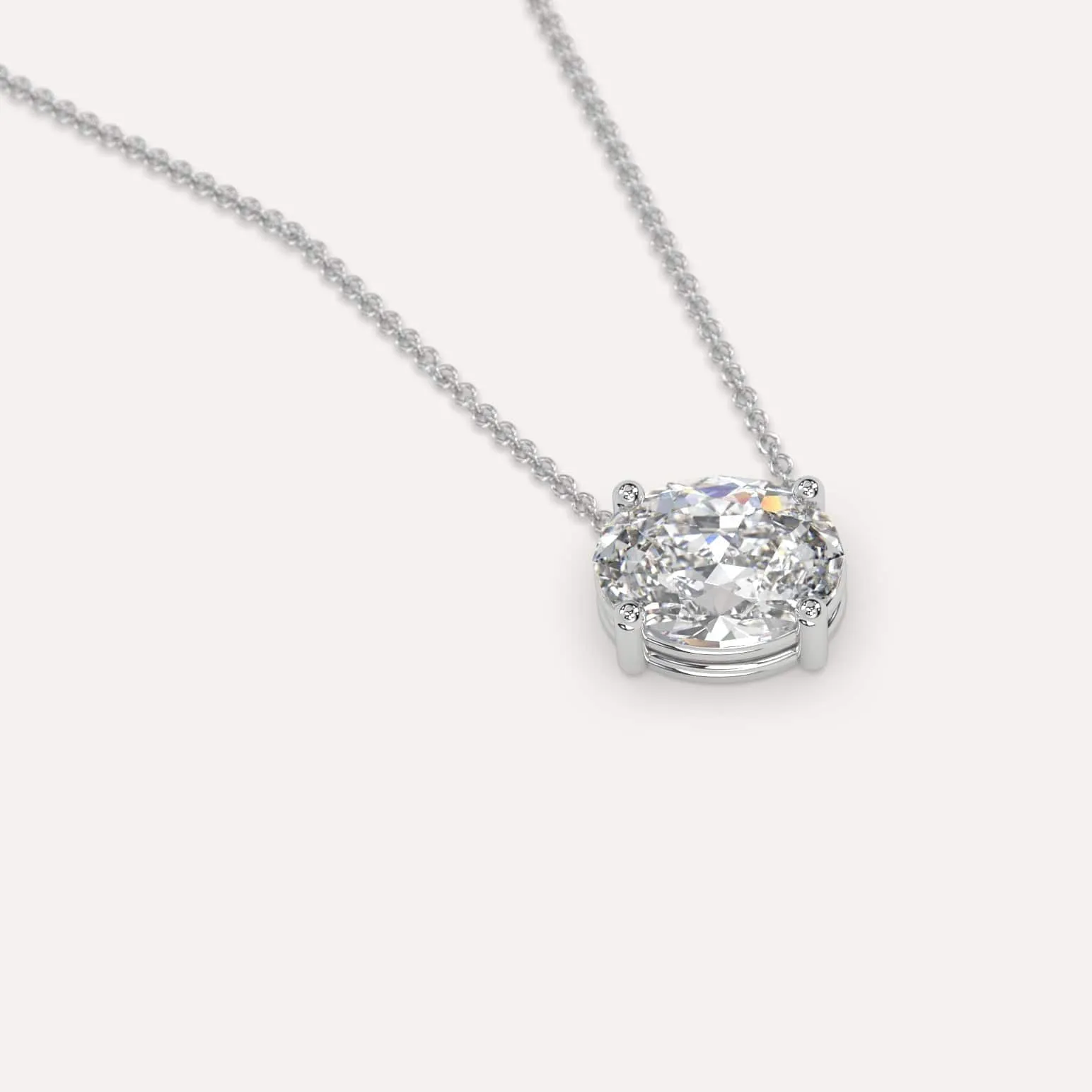 2 carat Oval Floating Diamond Necklace