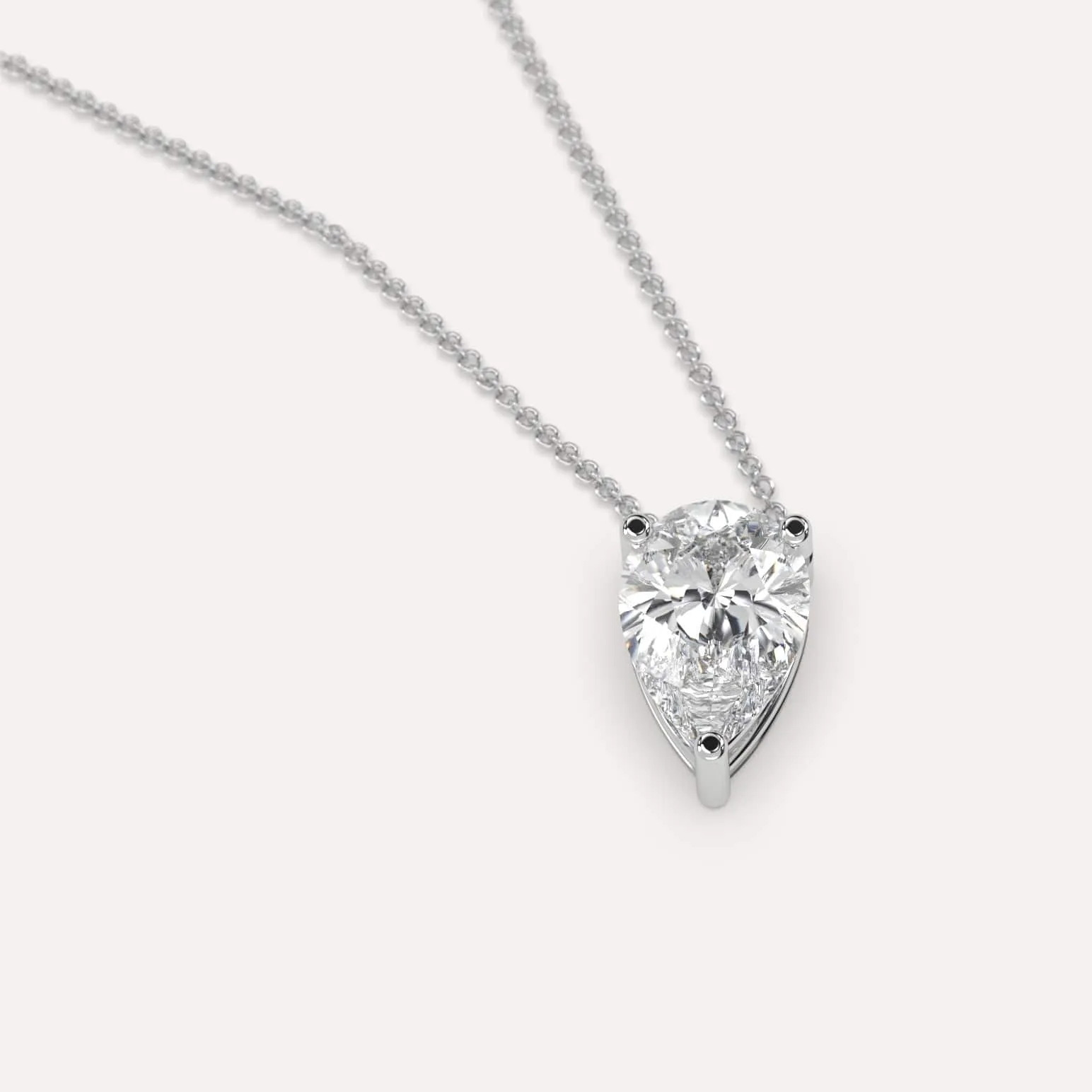 2 carat Pear Floating Diamond Necklace