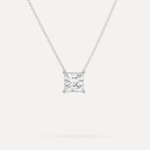 2 carat Princess Floating Diamond Necklace