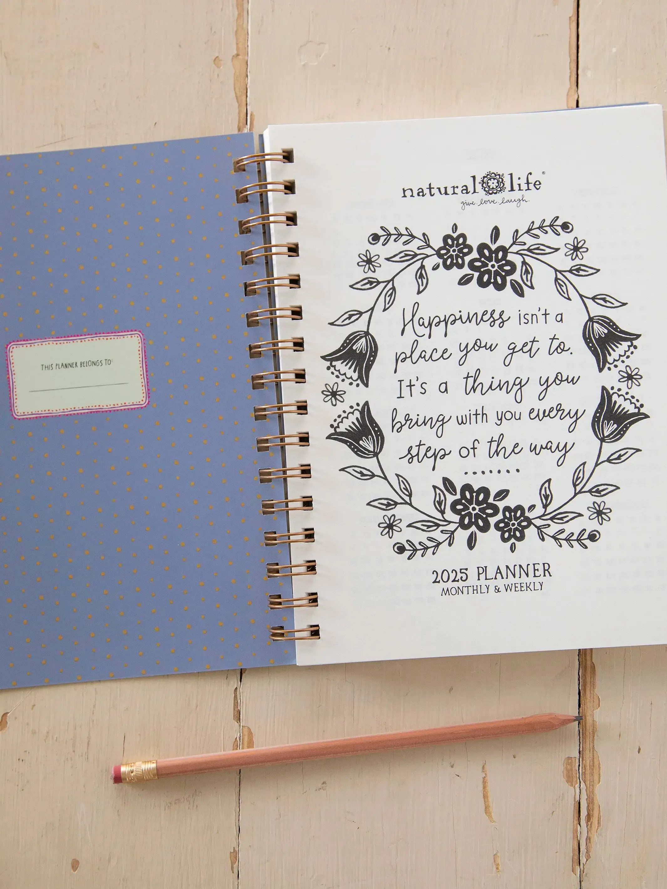 2025 12 Month Planner - Folk Flower