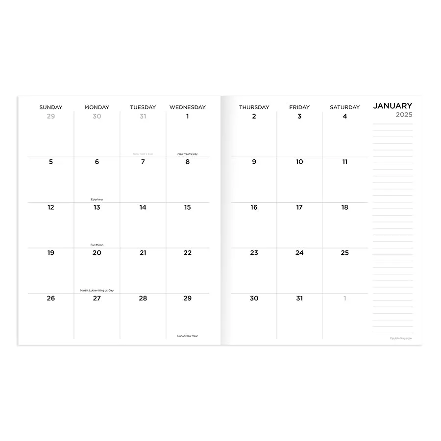 2025 Floating Blue Medium Monthly Planner