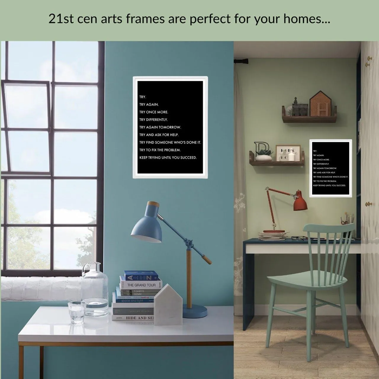 21st cen arts - motivational quote photos Frames for Students & Entrepreneurs-Perfect for Startups, and Home Offices -perfect gifted product- A4 Size, Easy-to-Hang, Uplift, Motivate, Succeed