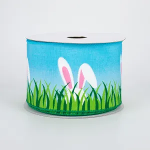 2.5" Easter Bunny Ears In Grass Ribbon (10 Yards)