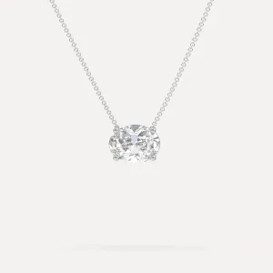 3 carat Oval Floating Diamond Necklace