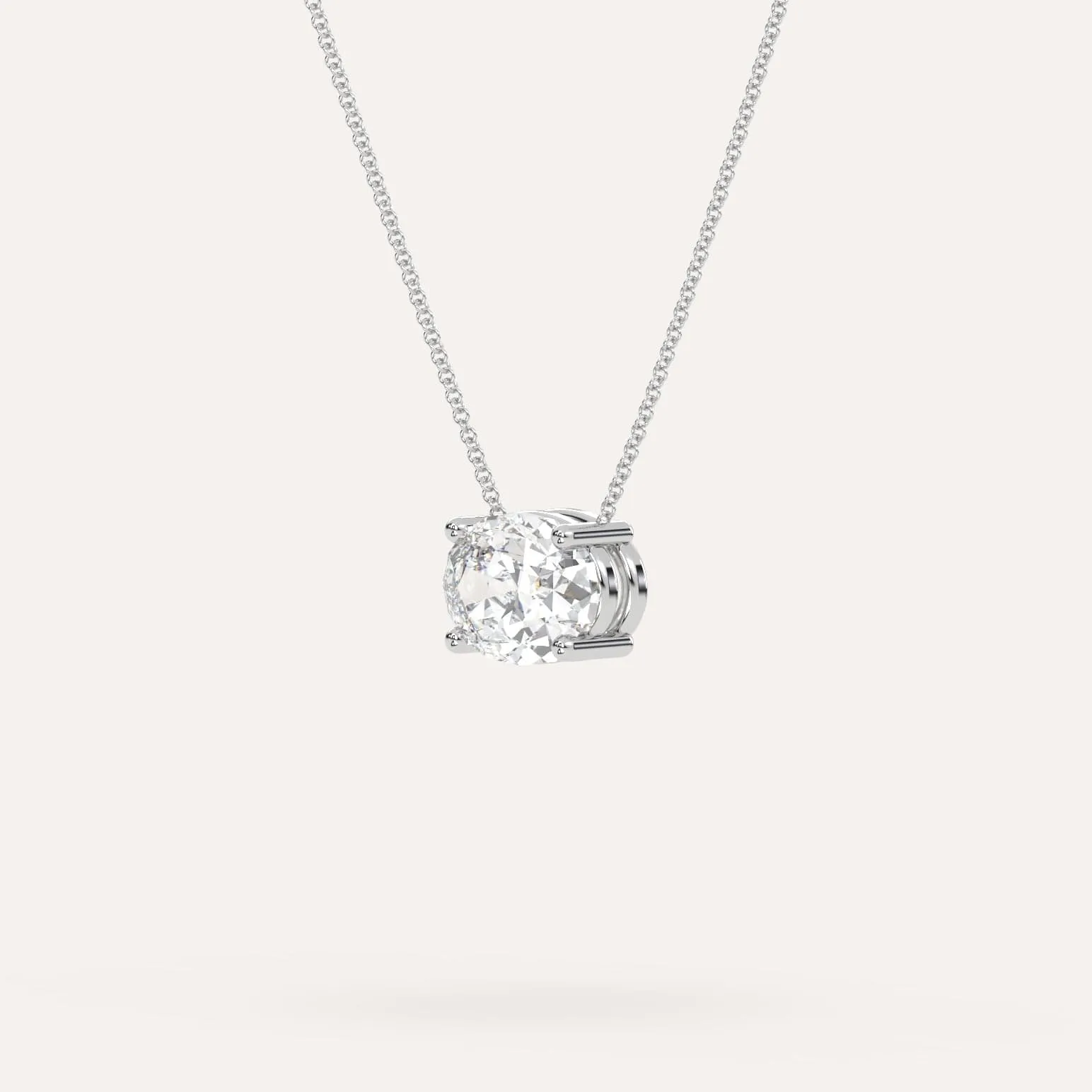 3 carat Oval Floating Diamond Necklace