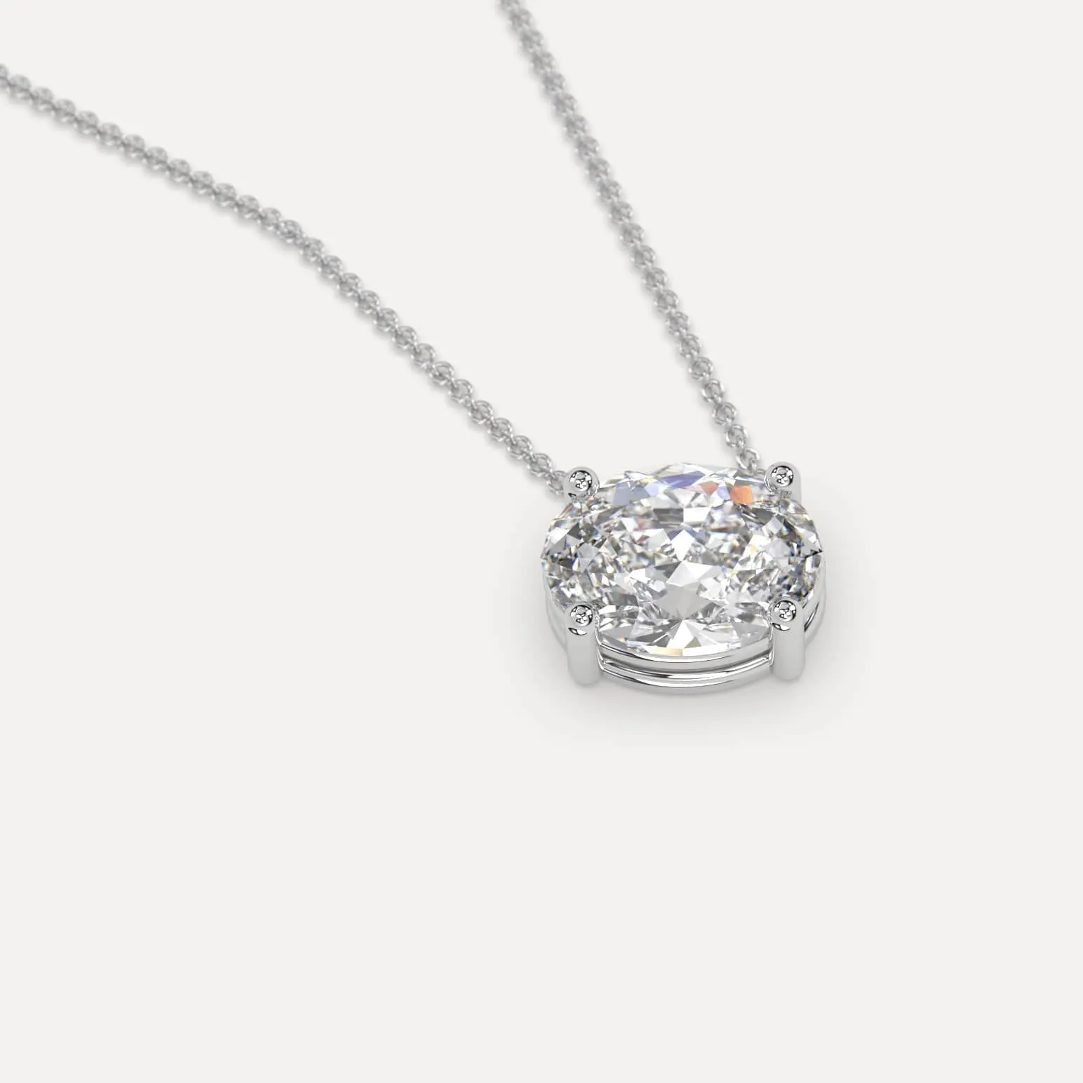 3 carat Oval Floating Diamond Necklace