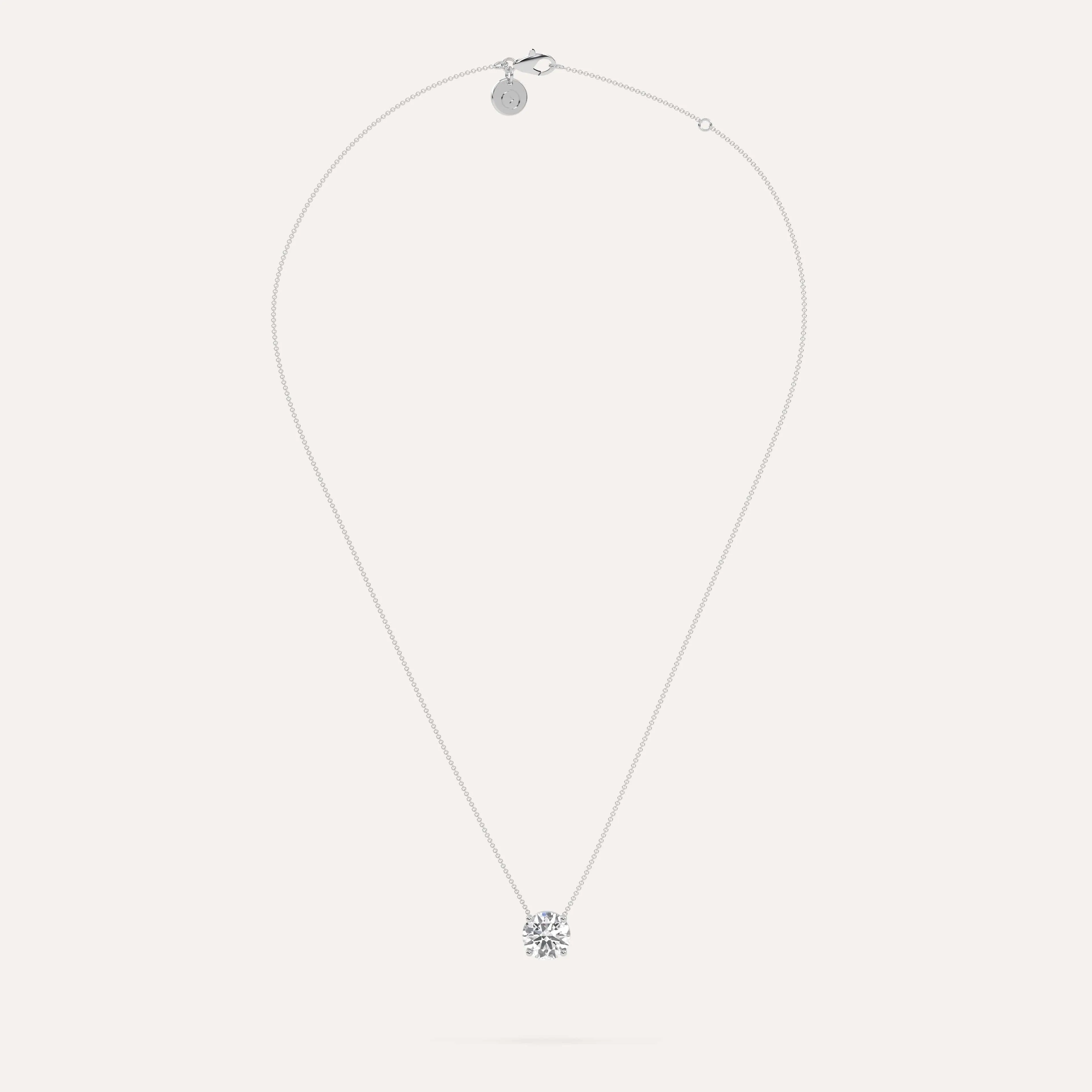 3 carat Round Floating Diamond Necklace