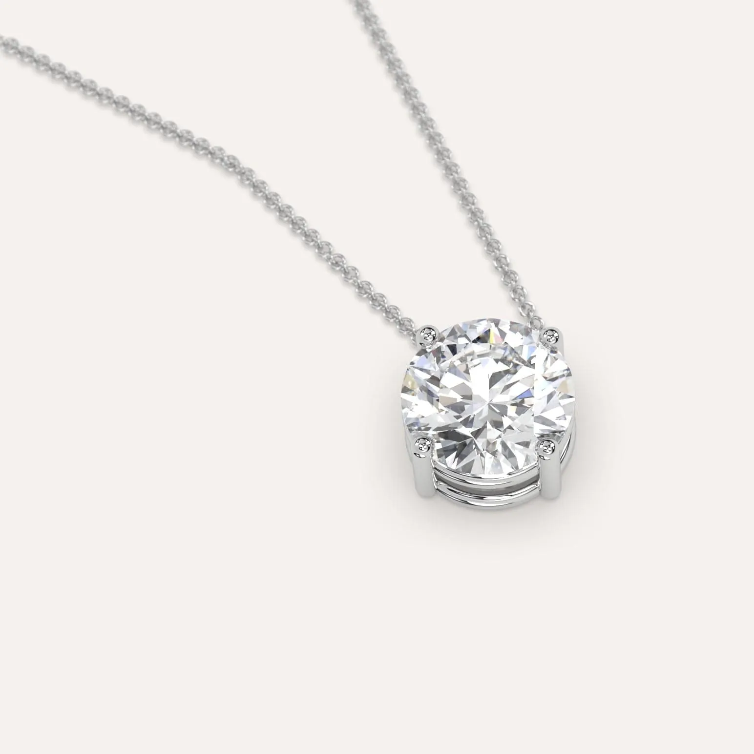 3 carat Round Floating Diamond Necklace