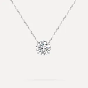 3 carat Round Floating Diamond Necklace