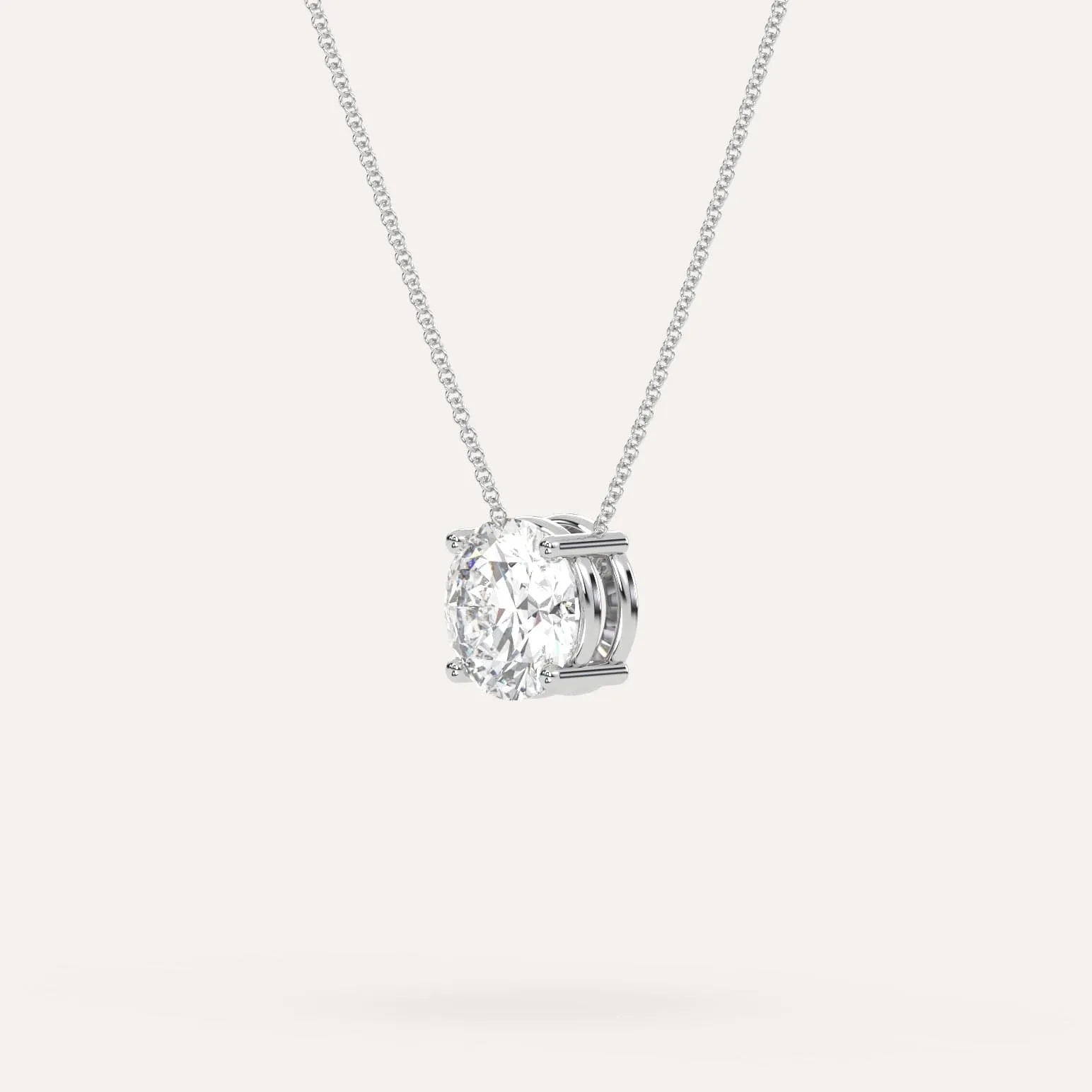 3 carat Round Floating Diamond Necklace