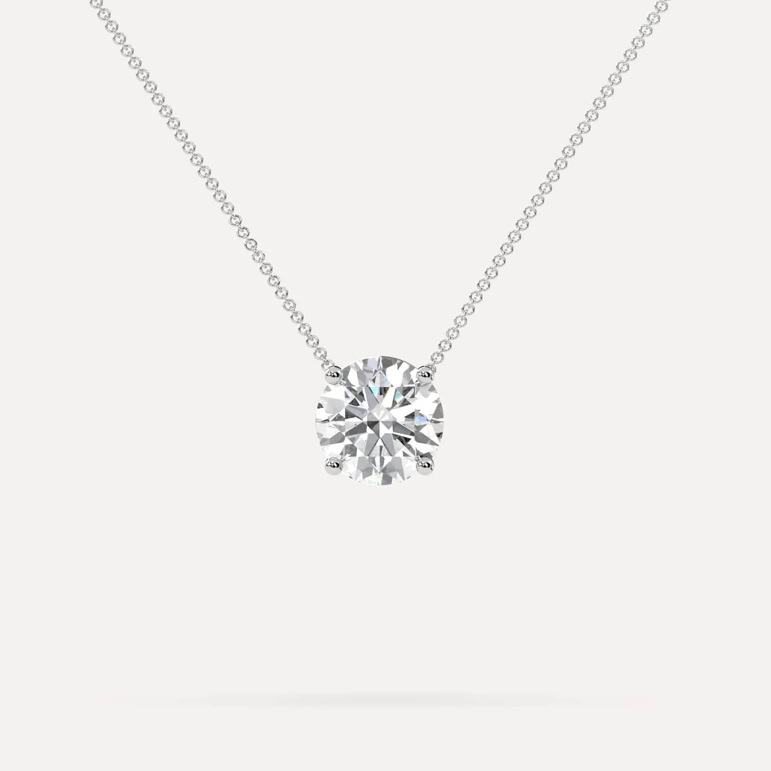 3 carat Round Floating Diamond Necklace