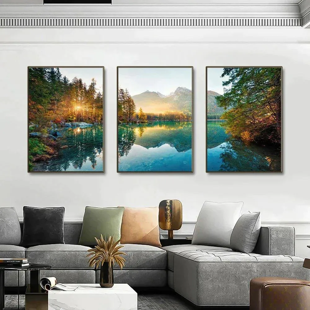 3 Piece Serene Autumn Framed Canvas Wall Art