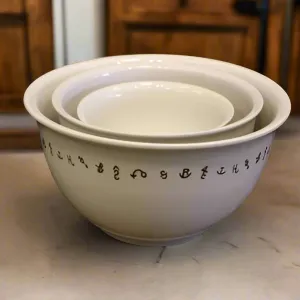 3 Piece Stoneware Mixing Bowls with Brands
