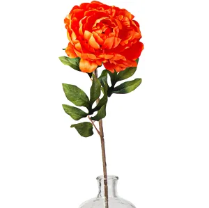 30" Peony Stem: Bright Orange