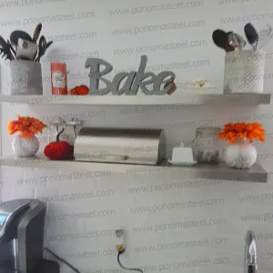 30"x12"x2.0" (cm.76x30.5x5.1) brushed stainless steel floating shelf