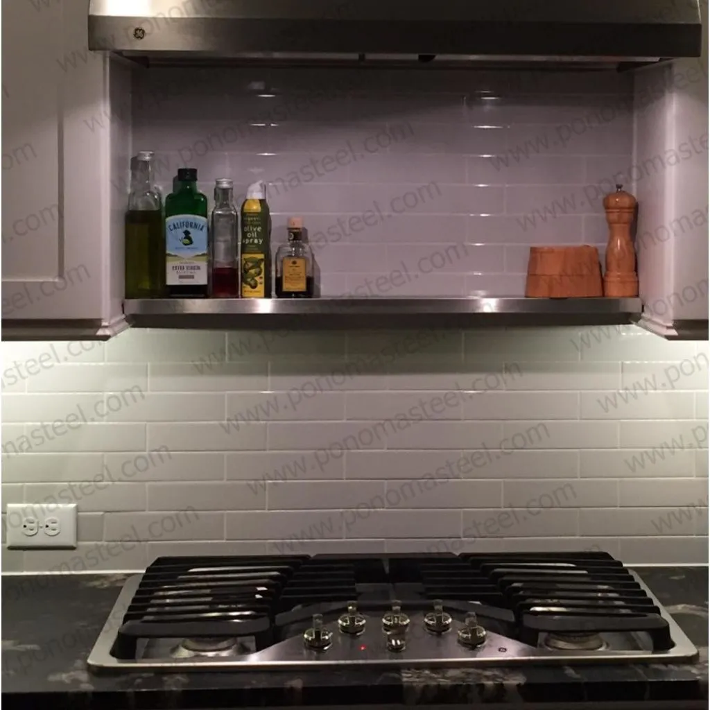 30"x12"x2.0" (cm.76x30.5x5.1) brushed stainless steel floating shelf
