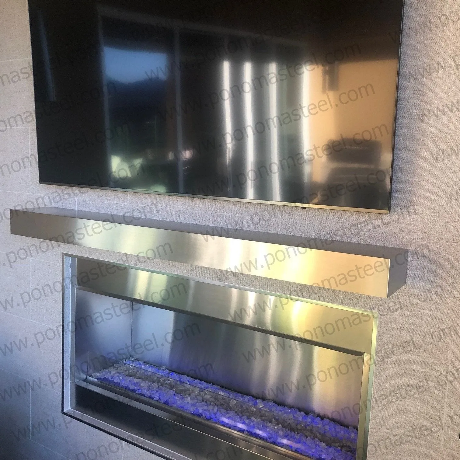 30"x12"x2.0" (cm.76x30.5x5.1) brushed stainless steel floating shelf