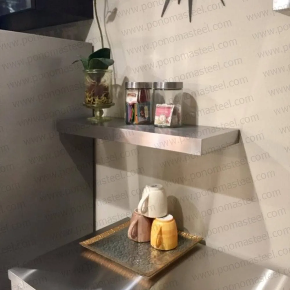 32"x8"x1.5" (cm.81.3x20.3x3.8) stainless steel floating shelf