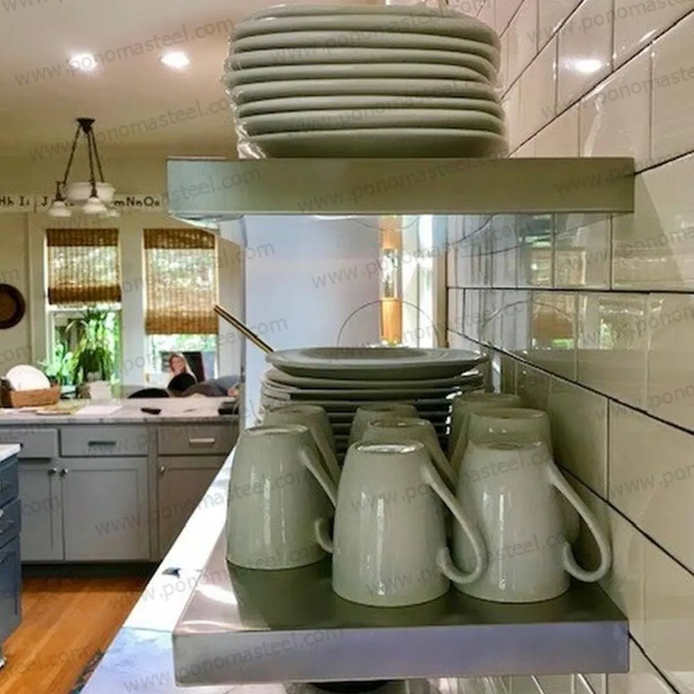 32"x8"x1.5" (cm.81.3x20.3x3.8) stainless steel floating shelf