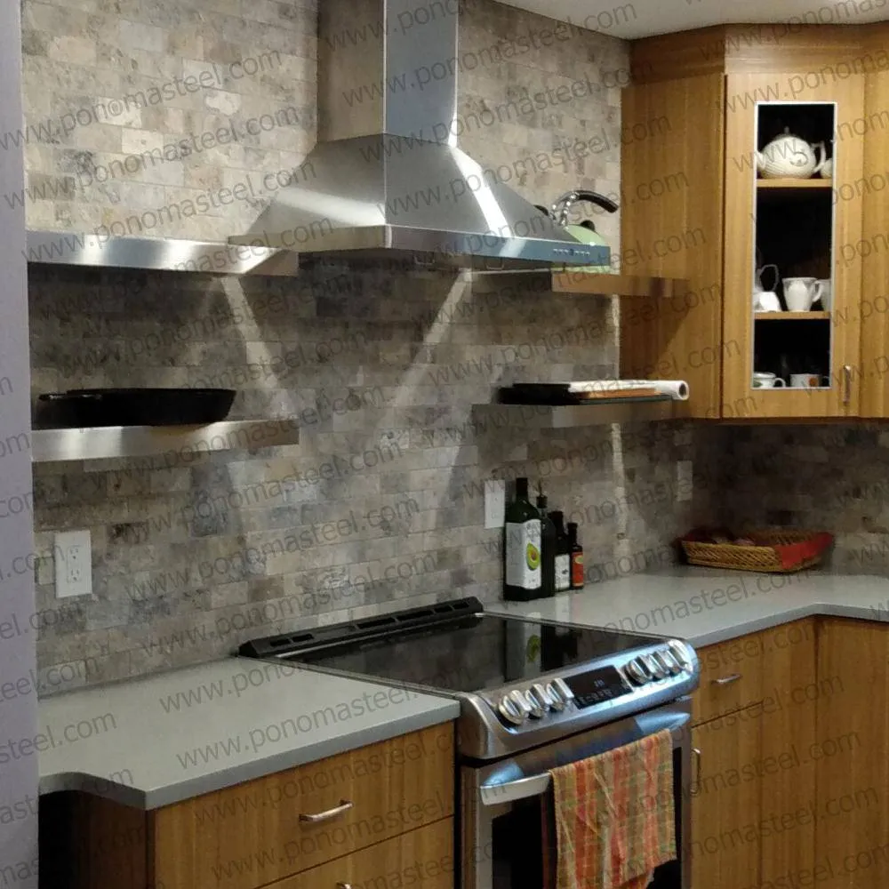 32"x8"x1.5" (cm.81.3x20.3x3.8) stainless steel floating shelf
