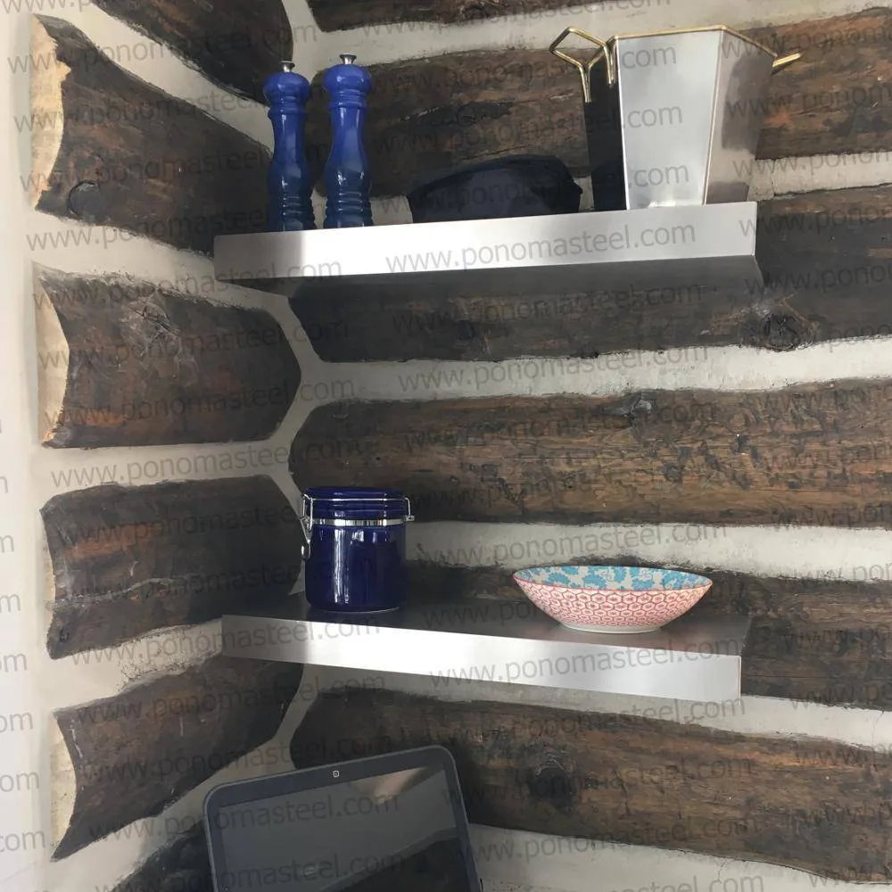 32"x8"x1.5" (cm.81.3x20.3x3.8) stainless steel floating shelf