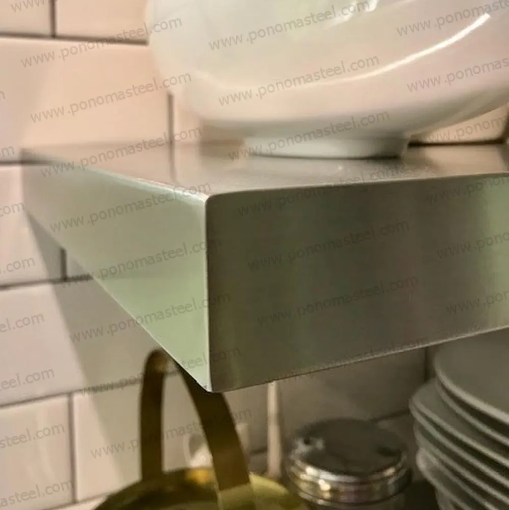 32"x8"x1.5" (cm.81.3x20.3x3.8) stainless steel floating shelf